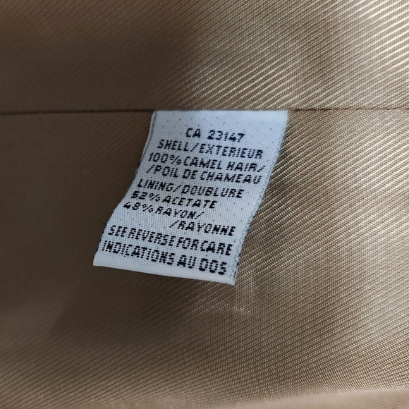 Talbots Petite Vintage 100% Camel Hair Tan Buttonfront Office Jacket-Size 12P - Picture 7 of 8